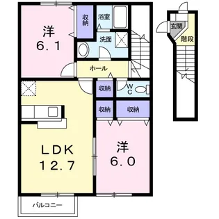ポム・ド・テールB【2階】の間取り