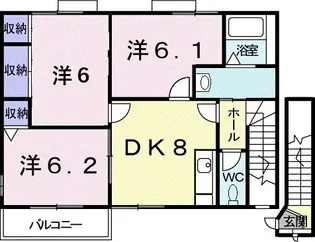 フトゥールムⅡ【2階】の間取り