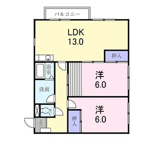 シャルマン上Ⅱ番館【2階】の間取り