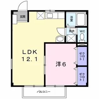 ニューシティコスモⅡ【2階】の間取り