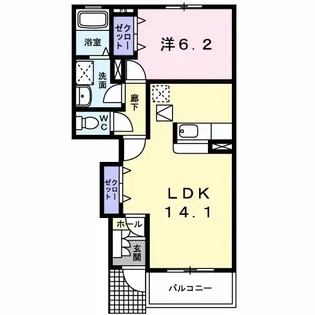 ベル・ル・ジャルダン Ⅱ【1階】の間取り