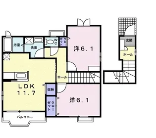 マロニエハイツ Ⅰ【2階】の間取り