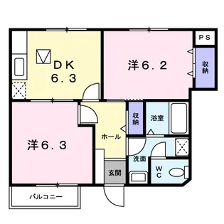 エクセルメゾネット【1階】の間取り