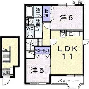 アキラハイツ【2階】の間取り