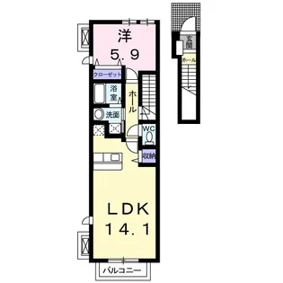 スウィートノーブルA【2階】の間取り