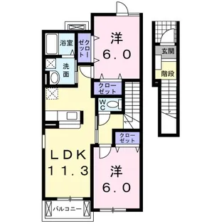 アミティーK【2階】の間取り