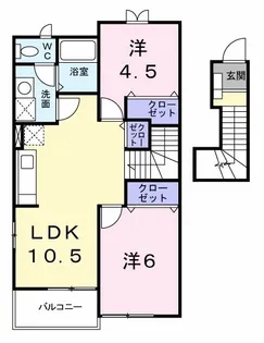 プリムローズB【2階】の間取り