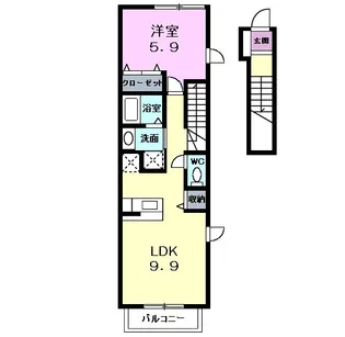 ハーヴェスト‘05【2階】の間取り