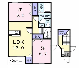 エキスポパレス【2階】の間取り