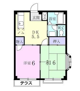 グリーンヒル扶桑Ⅱ【101号室】の間取り