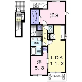 エクセランコートA【2階】の間取り