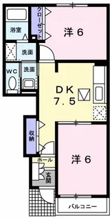 グラース・ヒルC【1階】の間取り