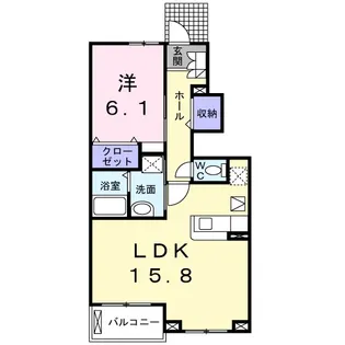 ラッフィナート レジデンスB【1階】の間取り