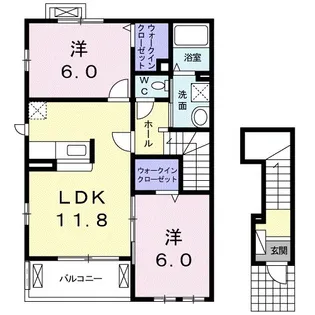 プラシード・K B【2階】の間取り