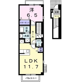 アヴニールB【2階】の間取り