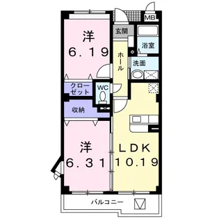 ヴェルデ欅【2階】の間取り