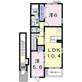 ルナフローラ・ウェスト【2階】の間取り