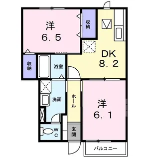 プリムヴェール【1階】の間取り
