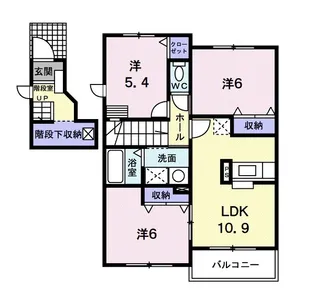 フォーリスト・サイド・津ケ谷【2階】の間取り