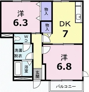 メゾンプリヴェール【1階】の間取り