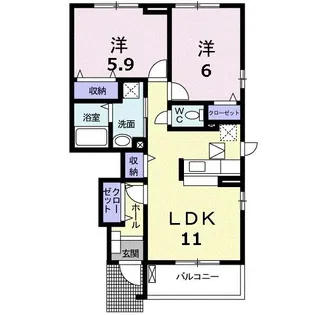メゾン・リュミエールⅠ【1階】の間取り