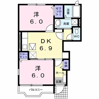 オレンジ カウンティ【1階】の間取り