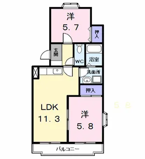 グリーンハイツはとり【3階】の間取り