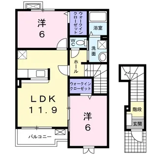 パーク・プレッソA【2階】の間取り