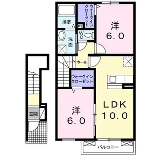 ホワイト・プレセアA【2階】の間取り