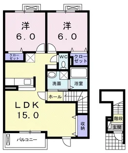 エスポアール・アンジュ【2階】の間取り