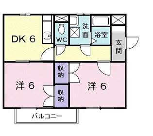 シャトー竹谷A【2階】の間取り