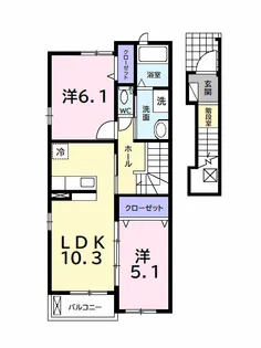 ヴァンクール・アビテ【2階】の間取り