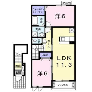 アンジュB【2階】の間取り