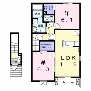 はまなす荘Ⅱ【2階】の間取り