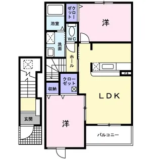 ハーモニーコートC【2階】の間取り