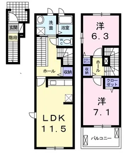 カレント・レジデンス【2階】の間取り