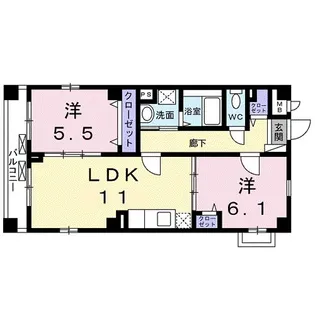 ハイダウェイ下古城【4階】の間取り