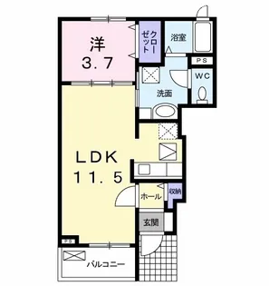 グランデ本田【1階】の間取り