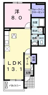 スカイ ゴールド【1階】の間取り