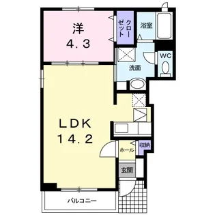 エバートン【1階】の間取り