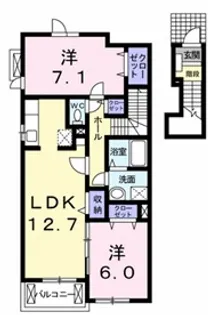 プロヴァンスみなみ山B【2階】の間取り