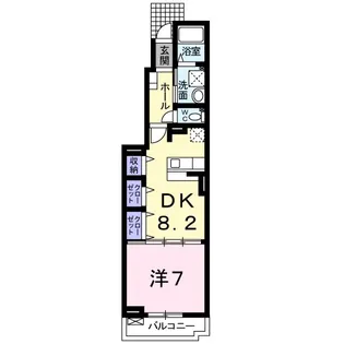 ウエスト・テール ミュー【1階】の間取り