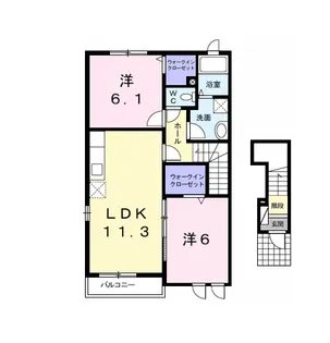 ヴィラ カルム A【2階】の間取り