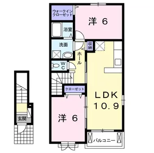 グレイスベルB【2階】の間取り