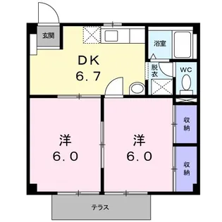 カームヒルズK【1階】の間取り