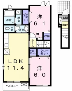 ベルグランドヴィラC【2階】の間取り