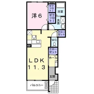 グランデ サウス M【1階】の間取り