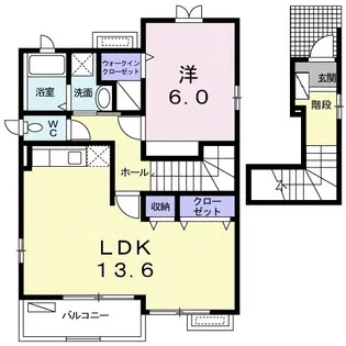 シャン・ド・フルール【2階】の間取り