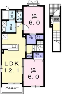 カーサ・サンパティークⅡ【2階】の間取り