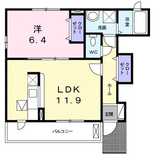 シャン・ド・フルール Ⅰ【1階】の間取り